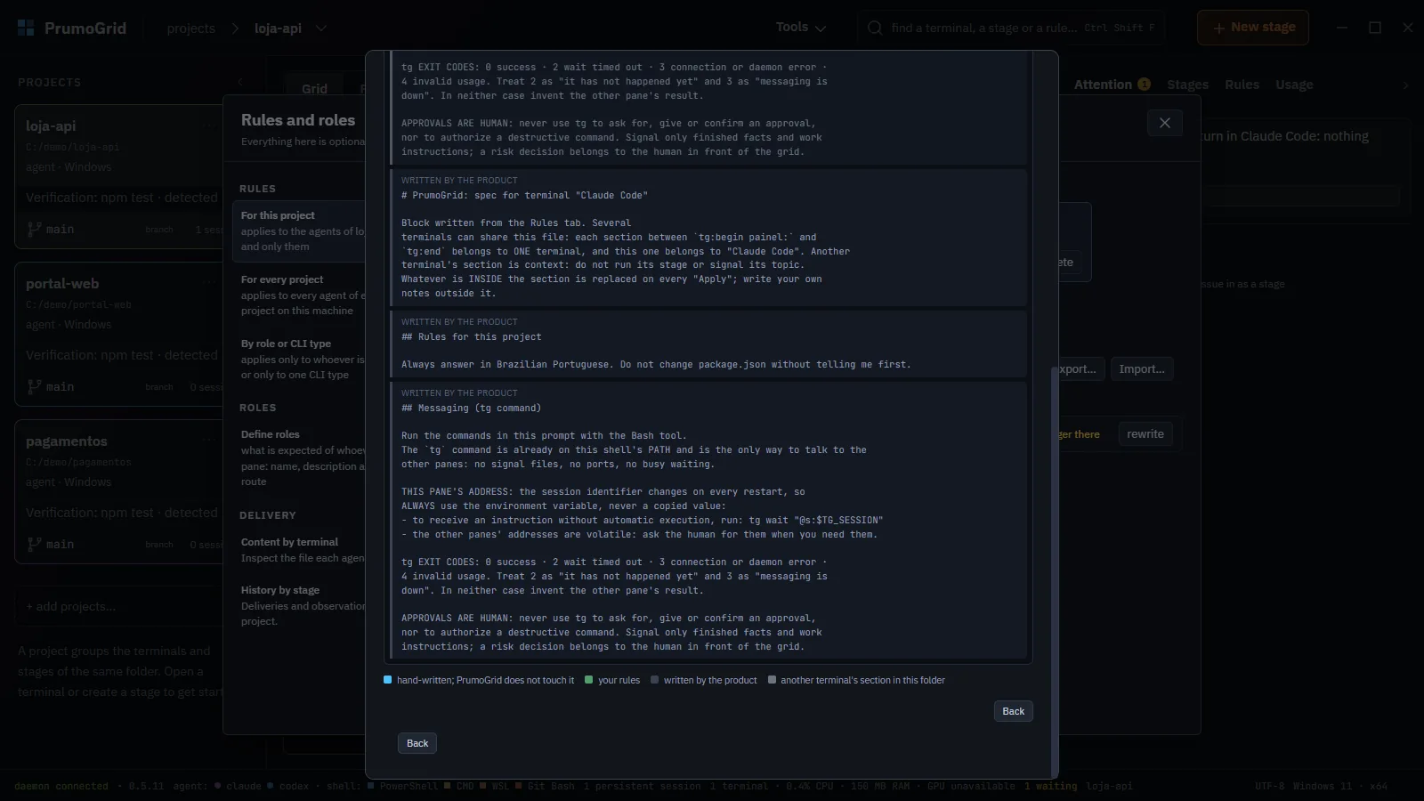 What the agent reads preview with the Claude Code file and the source of each section.